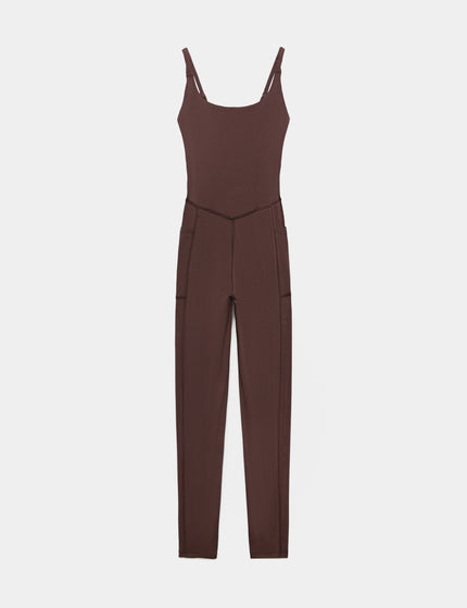 Goodmove Shine Strappy Back Light As Air Fitted Bodysuit - Dark Chocolateimages5- The Sports Edit