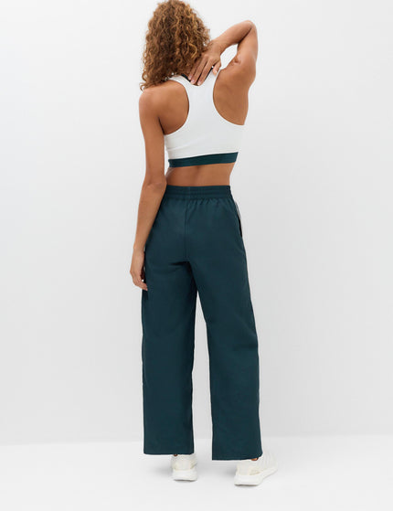 Goodmove Side Stripe Stormwear High Waisted Track Pant - Dark Evergreenimages2- The Sports Edit