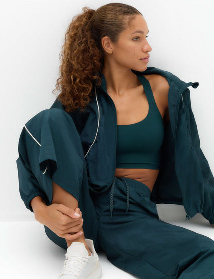 Goodmove Side Stripe Stormwear High Waisted Track Pant - Dark Evergreenimages5- The Sports Edit