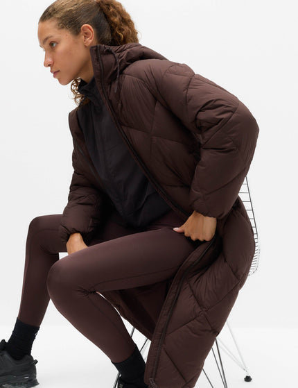 Goodmove Stormwear Hooded Longline Puffer Coat - Dark Chocolateimages4- The Sports Edit
