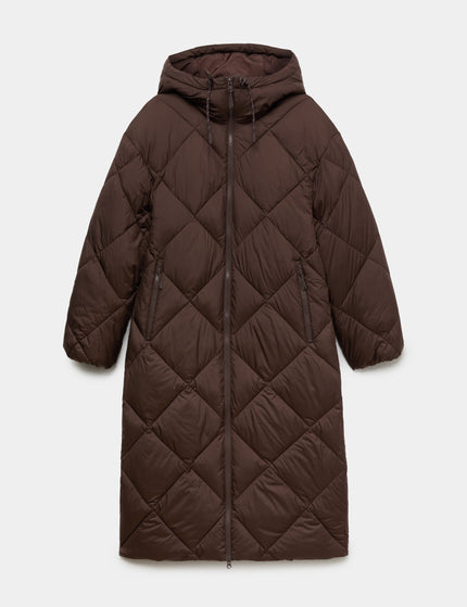 Goodmove Stormwear Hooded Longline Puffer Coat - Dark Chocolateimages7- The Sports Edit
