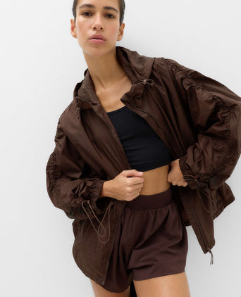 Stormwear Shimmer Lightweight Hooded Jacket - Dark Chocolate