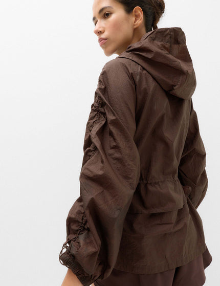 Goodmove Stormwear Shimmer Lightweight Hooded Jacket - Dark Chocolateimages2- The Sports Edit