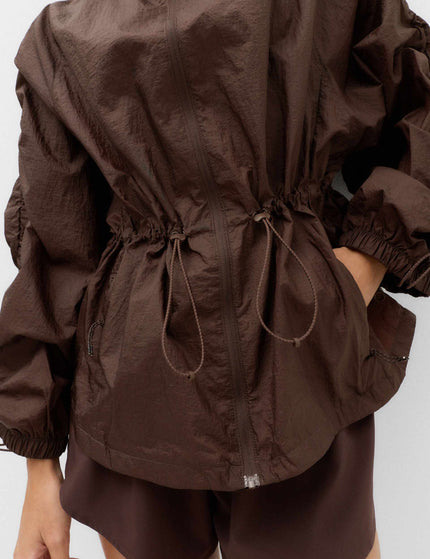 Goodmove Stormwear Shimmer Lightweight Hooded Jacket - Dark Chocolateimages4- The Sports Edit