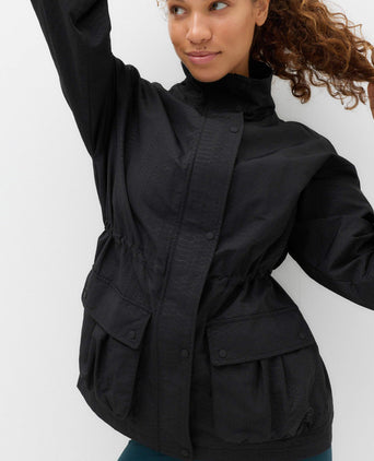 Stormwear Textured Funnel Neck Utility Jacket - Black