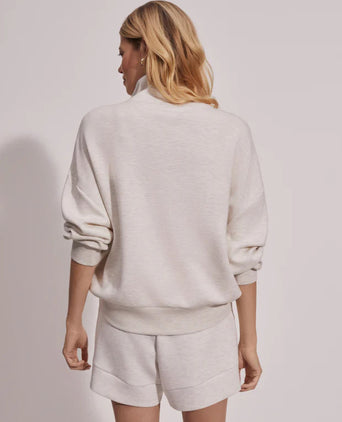 Hawley Half Zip Sweat - Ivory Marl