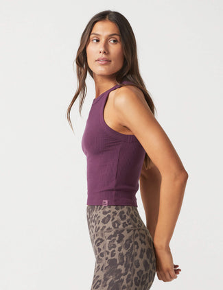 Harmony Ribbed Tank - Ox Plum