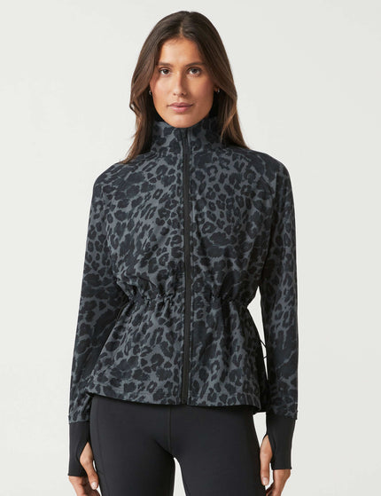 Lilybod Helena Running Jacket - Black Pattern Leopard Printimages1- The Sports Edit