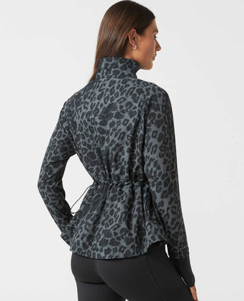 Helena Running Jacket - Black Pattern Leopard Print