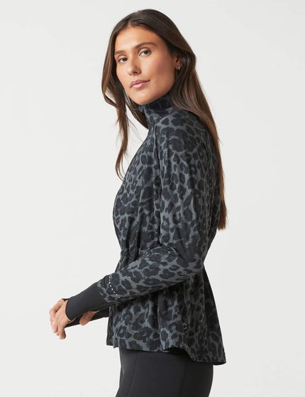 Lilybod Helena Running Jacket - Black Pattern Leopard Printimages5- The Sports Edit
