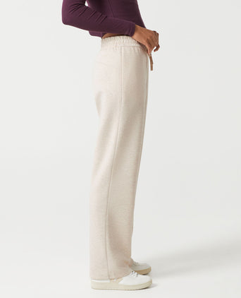 Kyoto Wide Leg Jogger - Oatmeal Marl