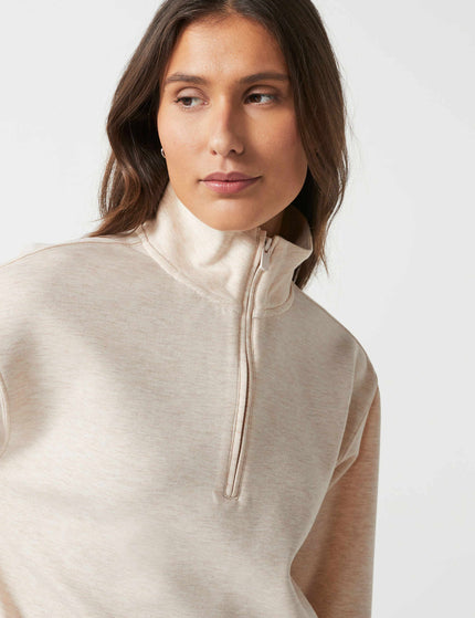 Lilybod Oxford Zip Sweat - Oatmeal Marlimages3- The Sports Edit
