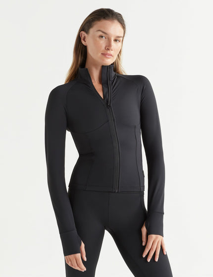 Lilybod Zuri Contoured Zip Thru Top - Blackimages1- The Sports Edit