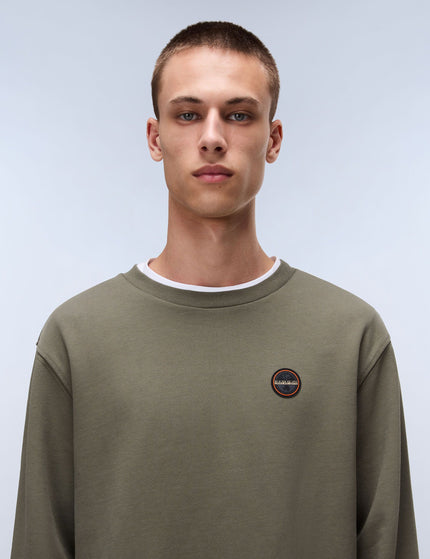 Napapijri Badge French Terry Sweatshirt - Green Tea Leafimages3- The Sports Edit