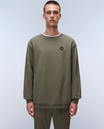 Badge French Terry Sweatshirt - Green Tea Leaf