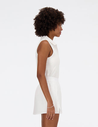 Collared Tournament Tank - White