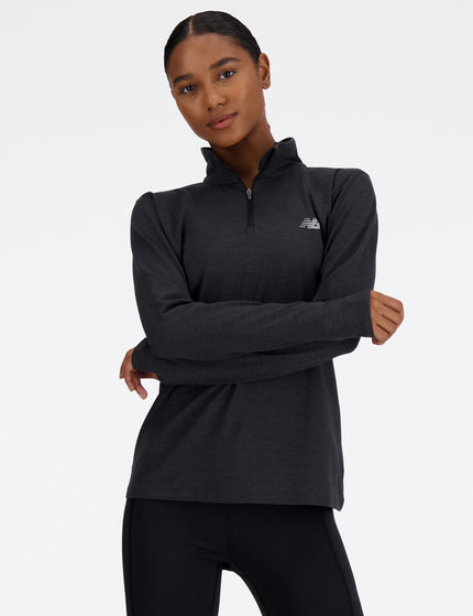 New Balance Sport Essentials Space Dye 1/4 Zip - Black Heatherimages5- The Sports Edit