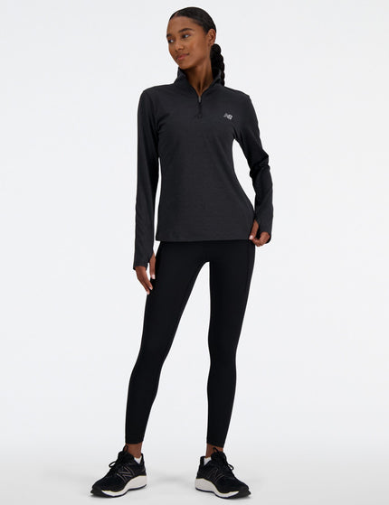 New Balance Sport Essentials Space Dye 1/4 Zip - Black Heatherimages6- The Sports Edit
