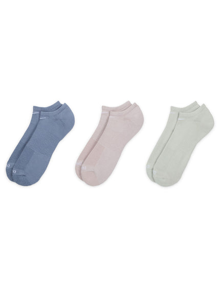 Nike Everyday Plus Cushioned No-Show Socks (3 Pairs) - Blue/Pink/Greenimages2- The Sports Edit
