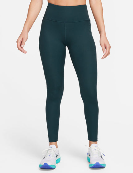 Nike Fast Mid-Rise 7/8 Leggings - Deep Jungle/Reflective Silverimages1- The Sports Edit