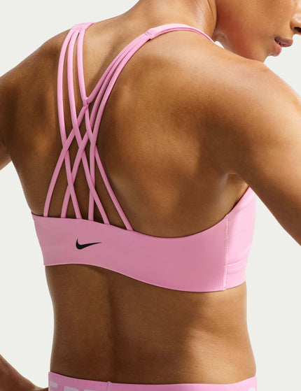 Nike Indy Strappy Light Support Sports Bra - Pink Rise/Blackimages2- The Sports Edit