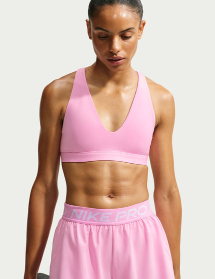 Nike Indy Strappy Light Support Sports Bra - Pink Rise/Blackimages1- The Sports Edit