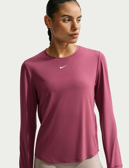 Nike One Classic Dri-FIT Long-Sleeve Top - Pink Smoke/Whiteimages3- The Sports Edit