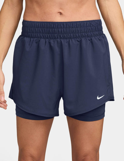 Nike One Dri-FIT 2-in-1 Shorts - Midnight Navy/Whiteimages1- The Sports Edit