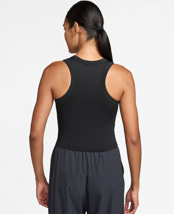 One Fitted Dri-FIT Cropped Tank Top - Black/White