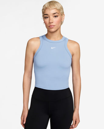 One Fitted Dri-FIT Cropped Tank Top - Hydrogen Blue/White