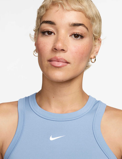Nike One Fitted Dri-FIT Cropped Tank Top - Hydrogen Blue/Whiteimages3- The Sports Edit