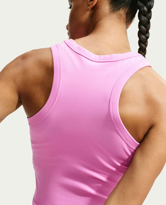 One Fitted Dri-FIT Cropped Tank Top - Pink Rise/White