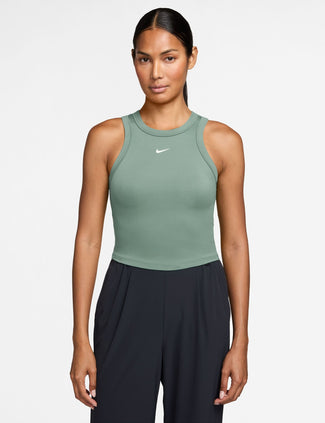 One Fitted Dri-FIT Cropped Tank Top - Steam/White