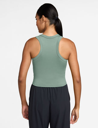 One Fitted Dri-FIT Cropped Tank Top - Steam/White