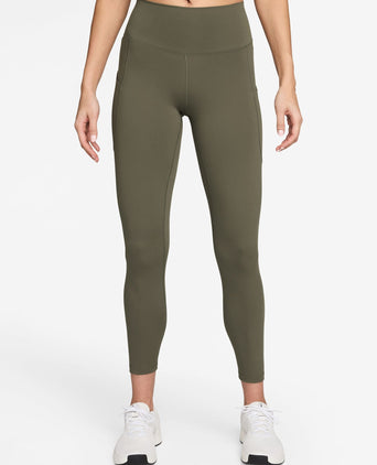 One High Waisted 7/8 Pocket Leggings - Medium Olive