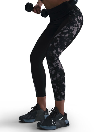 Nike One High Waisted 7/8 Printed Leggings - Blackimages5- The Sports Edit