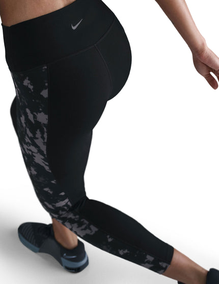 Nike One High Waisted 7/8 Printed Leggings - Blackimages6- The Sports Edit