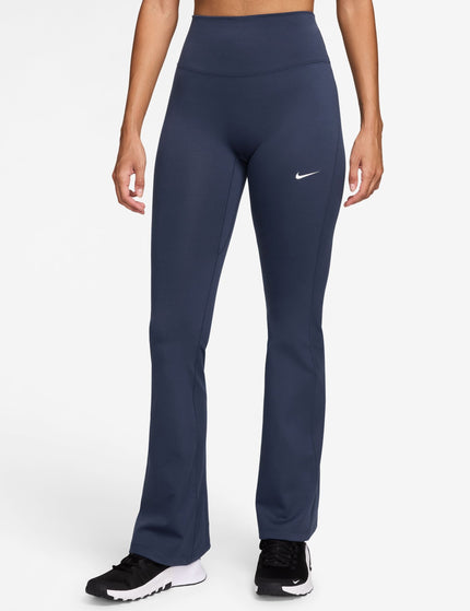 Nike One High Waisted Flared Leggings - Midnight Navy/Whiteimages1- The Sports Edit