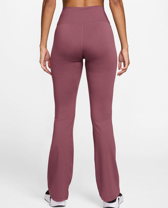 One High Waisted Flared Leggings - Pink Smoke/White
