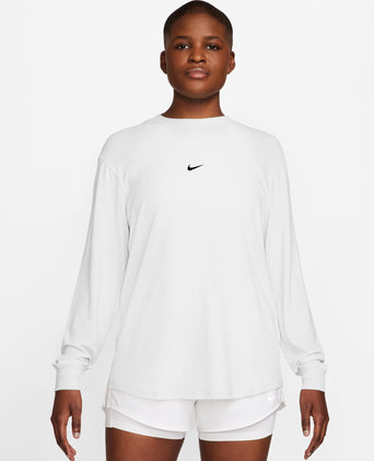 One Relaxed Dri-FIT Long-Sleeve Top - White/Black