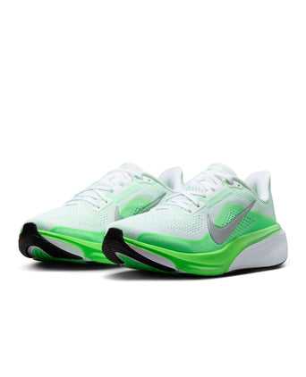 Pegasus 42 Running Shoes - White/Metallic Silver/Green Strike