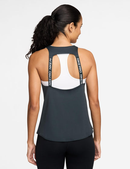 Nike Pro Dri-FIT Tank Top - Seaweed/Whiteimages2- The Sports Edit