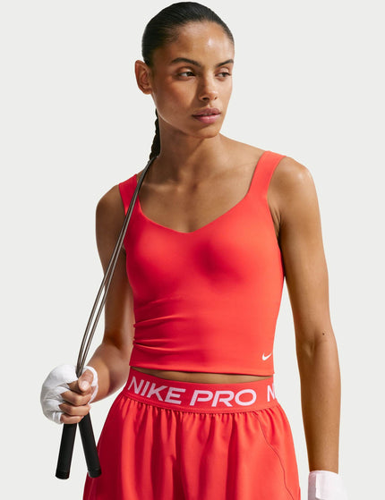 Nike Pro Sculpt Medium Support Padded Bra Tank - Light Crimson/Whiteimages1- The Sports Edit
