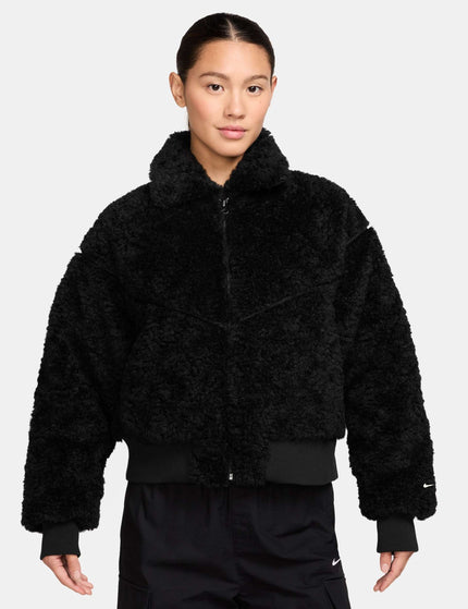 Nike Sportswear Essential Fur Bomber Jacket - Black/Sailimages1- The Sports Edit
