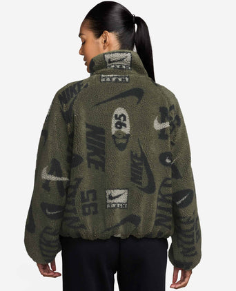 Sportswear High-Pile Fleece Jacket - Medium Olive/Sail