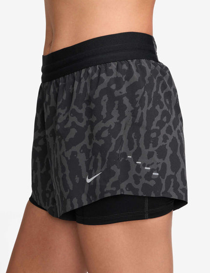 Nike Swift Dri-FIT 2-in-1 Printed Running Shorts - Black/Reflective Silverimages2- The Sports Edit