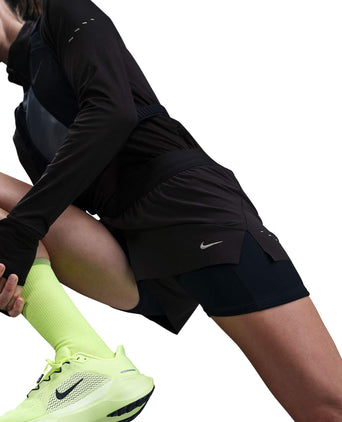 Swift Dri-FIT Mid-Rise 2-in-1 Running Shorts - Black/Reflective Silver