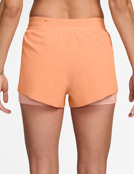 Nike Swift Dri-FIT Mid-Rise 2-in-1 Running Shorts - Orange Pulse/Reflective Silverimages4- The Sports Edit