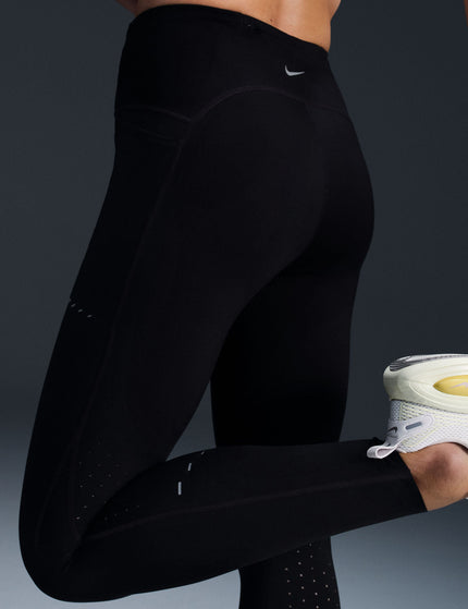 Nike Swift High Waisted 7/8 Running Leggings with Pockets - Black/Reflective Silverimages3- The Sports Edit