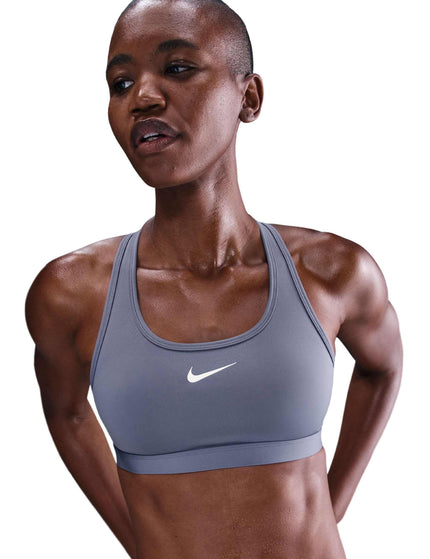Nike Swoosh Medium Support Bra - World Indigo/Whiteimages1- The Sports Edit